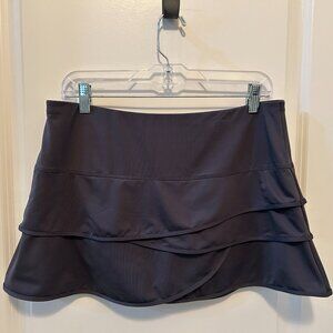 Lucky In Love Dark Gray Tiered Ruffle Skort Size Large